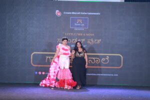 Mrs. Mahalakshmi with her design.